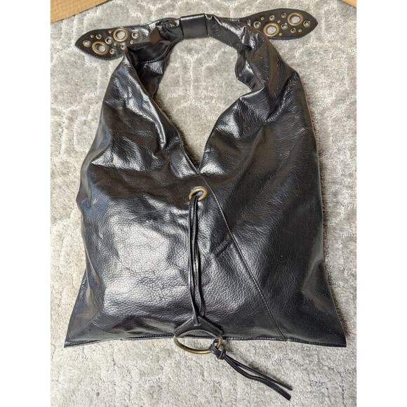 Steve Madden Hobo Bag BLACK PEBBLED SHOULDER PURSE outer pocket spaceous stylish - Picture 1 of 16